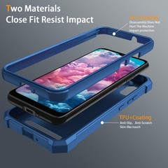 Cloud Mobile Stratus C8 Phone Case with Tempered Glass Screen Protector, Blue