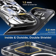 iPhone 14 Magsafe Case, Flower Slim Shockproof Protective Cute Hard PC+TPU Cover