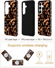 Cute Brown Aesthetic Magnetic Case for Samsung Galaxy S26 Ultra, Tortoise Shell