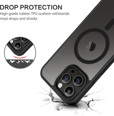 Magnetic for iPhone 13 Pro Max Case, Translucent Matte Frosted Anti-Fingerprint