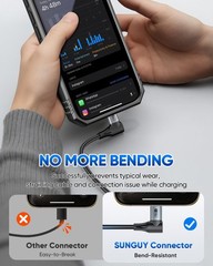 Right Angle USB C Cable 2Pack, [2FT/0.6m] Short 90 Degree USB-A to USB-C 2.0