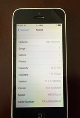 Apple iPhone 5c 16GB White GSM No Contract A1532/ME505LL/A 8MP 4in