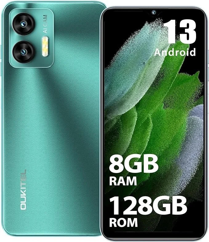 OUKITEL C36 Smartphone 128GB 12GB (8+4) RAM 5150mAh 6.52&Prime; Screen Blue
