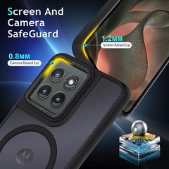 Magnetic for Motorola Edge-2025 Case, Black | Translucent Matte Scratch-Resistan