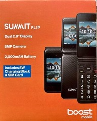 NEW SEALED! BOOST MOBILE SUMMIT FLIP PHONE DUAL 2.8” DISPLAY 8GB INCLUDE SIM