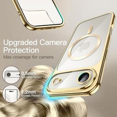 Magnetic iPhone 17 Air Case, Full Camera Protection, Shockproof TPU & PC, Gold