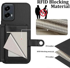 1. For Moto G 5G 2024 Back RFID Blocking Wallet Case Black PU leather