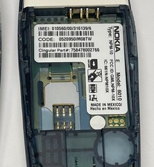 Vtg Nokia 6010 Dark Blue & Silver Cingular Cellular Retro Cellphone Prop *PARTS*