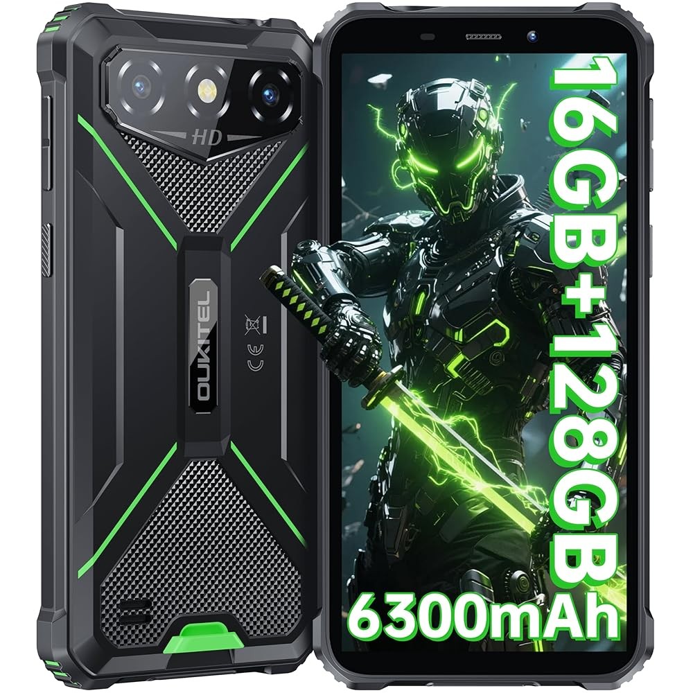 OUKITEL G3 Rugged Phone 16GB+128GB Android 15 6300mAh 6.0&Prime; Display NFC IP68