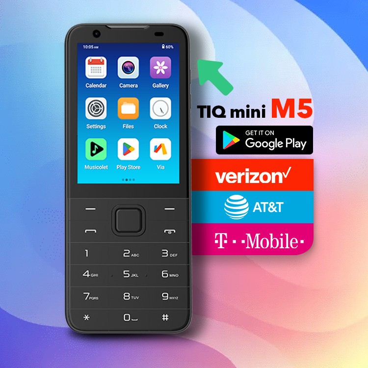 TIQ Mini M5 Android 13 Phone 3GB RAM 32GB 2.8&Prime; Touchscreen, Google Play