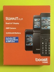 Lot of 14 Boost Mobile Prepaid Summit Flip Phone, 8GB Black, New Sealed