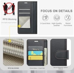 PU Leather Flip Wallet Case for Moto G 5G 2025, RFID Blocking, Kickstand Cover B