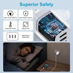 3-Pack 3.1A USB Wall Charger for Samsung Galaxy S26, iPhone 17 Pro Max