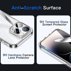 5 in 1 Case for iPhone 14 Pro Max 6.7-Inch with 2-Pack Screen Protector and Came