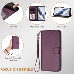 Dark Purple Wallet Case for Google Pixel 10a (2026), Cash Pocket, Card Slot, PU