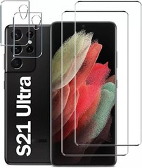 4in1 Tempered Glass For Galaxy S21 Ultra 5G, Screen and Camera Lens Protector 9H