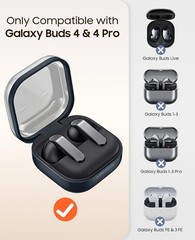 Soft Silicone Shock-Proof Case for Galaxy Buds 4 & 4 Pro (2026), Grey, Keychain
