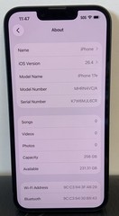 Apple iPhone 17e (A3575, 256GB, Grey) Unlocked **Cycle Count 0**