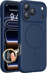 iPhone 17 Pro Max Magnetic Case, Dark Blue, Silicone Camera Control, Shockproof