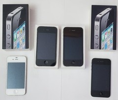 🔥 Lot 4-Apple iPhone 4/4S Smartphones FOR REPAIR Box & NEW Accessories Included