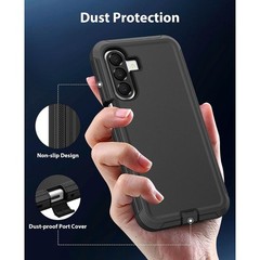Heavy Duty Rugged Dual-Layer Shockproof Case for Samsung Galaxy A17 5G, Black