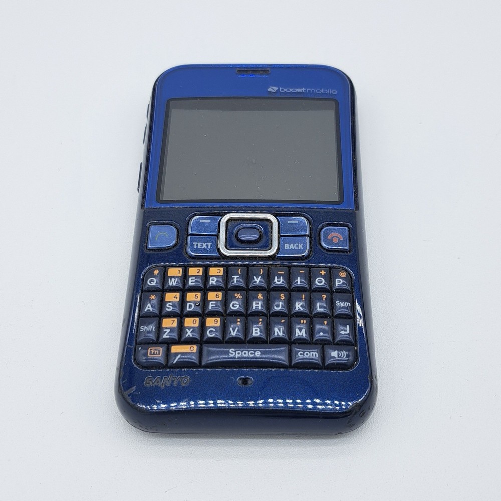 Boost Mobile Sanyo SCP-2700 QWERTY Phone 1.3MP Camera Blue Untested Last Working