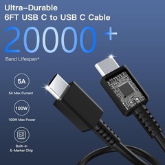 25W USB-C Fast Charger Adapter 2-Pack with 6FT Cable for Samsung Galaxy S24/S25+