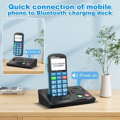 Big Button Mobile Cell Phone SOS for Elderly Senior with Base (Blue) – Medihill
