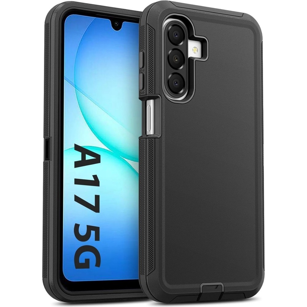 Heavy Duty Rugged Dual-Layer Shockproof Case for Samsung Galaxy A17 5G, Black