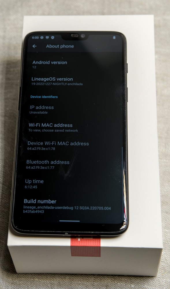 OnePlus 6 (A6003) 64GB Mirror Black Unlocked – LineageOS