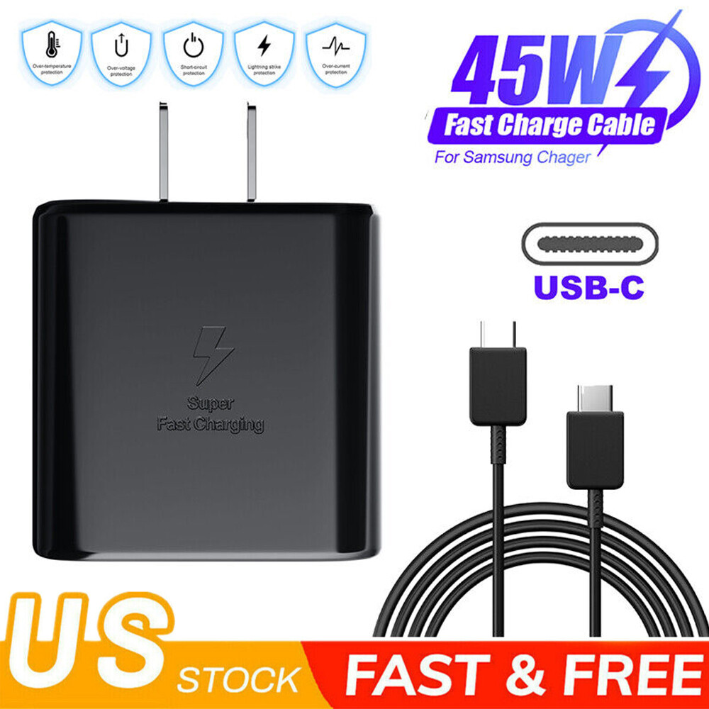 45w Type USB-C Super Fast Wall Charger +6FT Cable Fit Samsung Galaxy S21 S22 DT