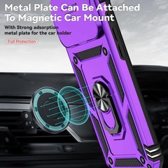 iPhone 17 Pro Max Case with Slide Camera Cover & Kickstand, Military Grade Black