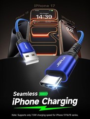 USB C Cable Fast Charging 3-Pack (10ft+6.6ft+3.3ft) USB A to Type C Charger Cord