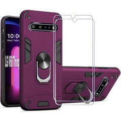 LG V60 ThinQ Case Soft TPU Silicone + Metal Ring Slim Shock Absorption Cover