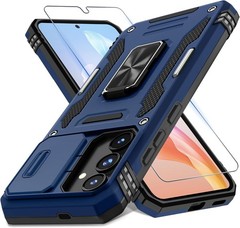 DEERLAMN Navy Blue Case for Samsung Galaxy S25 FE 6.7-Inch, Shockproof with Kick