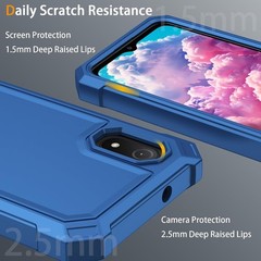 Cloud Mobile Stratus C8 Phone Case with Tempered Glass Screen Protector, Blue