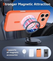 iPhone 17 Pro-Max Case: Slim Magnetic Orange Cover with Screen Protector