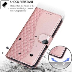 For iPhone 16e Case With Embossed PU Leather Stand &shockproof protective cover