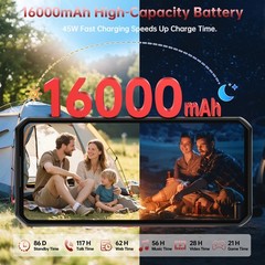OUKITEL WP56 Rugged Phone Android 15 Mobile Phones 32GB+256GB/2TB NFC
