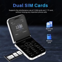 SERVO A50 Pro Flip Phone Dual SIM Card GSM Electric Torch Automatic Call Recordi