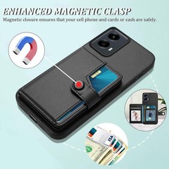 1. For Moto G 5G 2024 Back RFID Blocking Wallet Case Black PU leather