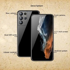Unlocked S22U Android Smartphone, Dual SIM, 6.11&Prime; Screen, 1GB RAM, 16GB ROM
