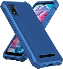 Cloud Mobile Stratus C8 Phone Case with Tempered Glass Screen Protector, Blue