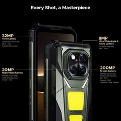 DOOGEE V MAX PLAY 5G Projector Rugged Phone Android 15 Mobile 200MP AI Camera