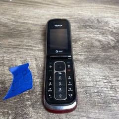 Nokia 6350-1b Red Handheld Micro USB 2&Prime; TFT Screen 2.0 MP AT&T Flip Cell Phone