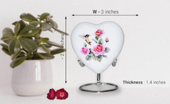 Hummingbird Heart Urn – Mini Heart Cremation Urn with Stand & Premium Box – Smal
