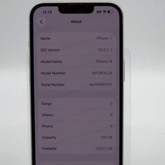 Unlocked Apple iPhone 14 128GB 26.5.2 Starlight MPUN3LL/A