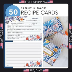 Jot & Mark Recipe Card Set: 25 4×6 Cards & 14 Dividers in Decorative Tin