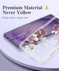 Samsung Galaxy S26 Ultra Case, Clear Floral Slim Shockproof Protective Phone Cas