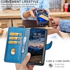 Samsung Galaxy S25 Ultra Flip Folio Wallet Case with Stand [Blue-Butterfly]